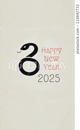 Simple design New Year's card (Year of the Snake) 119842732