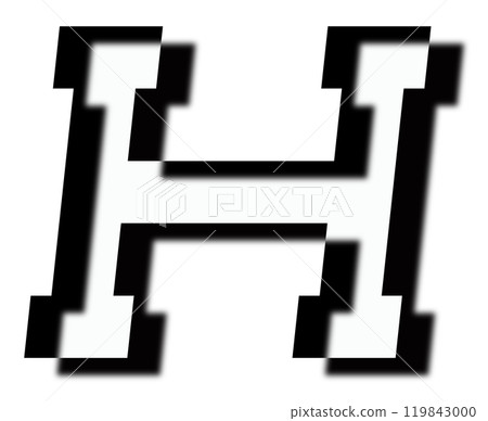 Shadow silhouette letter. Custom art font. Shadow silhouette letter. Custom art font. 119843000