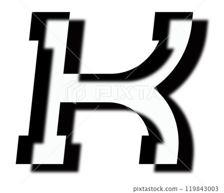 Shadow silhouette letter. Custom art font. Shadow silhouette letter. Custom art font. 119843003