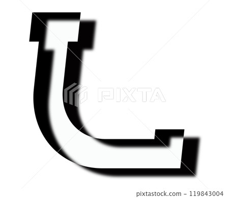 Shadow silhouette letter. Custom art font. Shadow silhouette letter. Custom art font. 119843004
