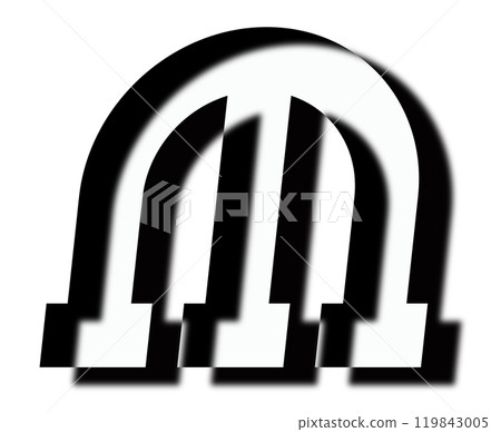 Shadow silhouette letter. Custom art font. Shadow silhouette letter. Custom art font. 119843005