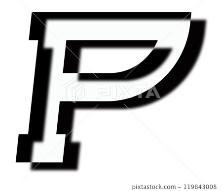 Shadow silhouette letter. Custom art font. Shadow silhouette letter. Custom art font. 119843008