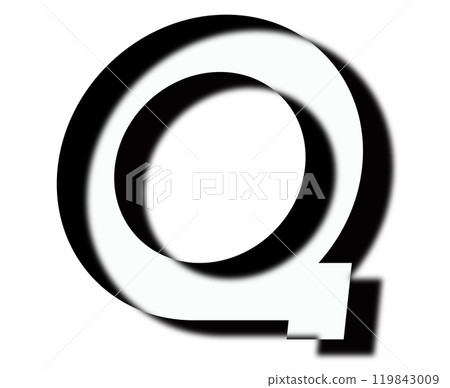 Shadow silhouette letter. Custom art font. 119843009