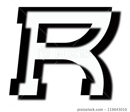Shadow silhouette letter. Custom art font. 119843010