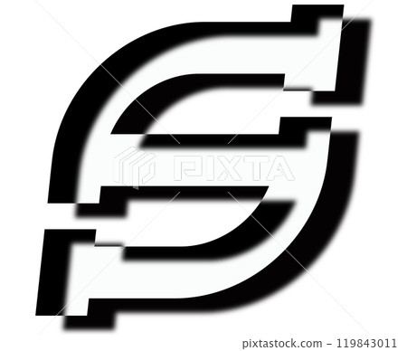 Shadow silhouette letter. Custom art font. Shadow silhouette letter. Custom art font. 119843011