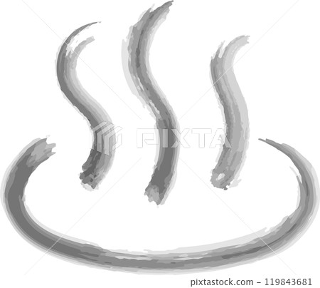 Watercolor hot spring mark black 119843681