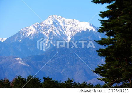 A mountain with snow A mountain with snow 119843935