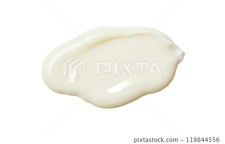 Moisturizing cream blob isolated on white, skincare product sample, beauty industry essential, hydrating lotion texture, pure organic body care element 119844556