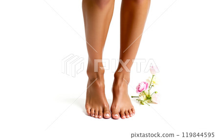 female feet. Pampered Feet with Fresh Pink Roses, Luxurious Natural Skincare Regimen for Foot Beauty, Organic Pedicure Perfection, Soft Smooth Skin Care Essentials, Floral Elegance female feet. Pampered Feet with Fresh Pink Roses, Luxurious Natural Skincare Regimen for Foot Beauty, Organic Pedicure Perfection, Soft Smooth Skin Care Essentials, Floral Elegance 119844595