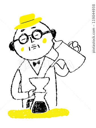 Uncle pouring coffee 119844938