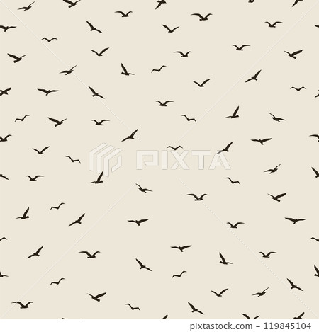 A flock of flying birds flight in different positions pattern. Wild animals minimalist repeat concept 119845104