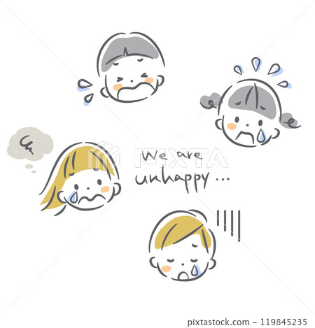 Crying children - colorful and cute hand-drawn illustrations Crying children - colorful and cute hand-drawn illustrations 119845235