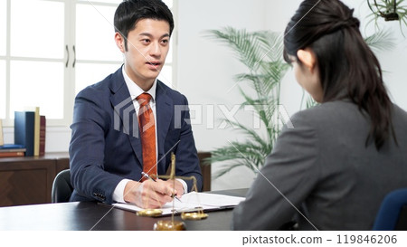 Lawyer receiving consultation regarding problems 119846206