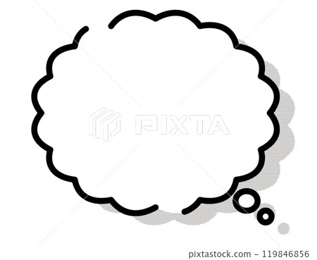 Speech bubble with broken line and dot pattern shadow 4 119846856