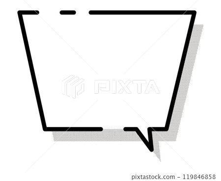Speech bubble with broken line and dot pattern shadow 2 Speech bubble with broken line and dot pattern shadow 2 119846858