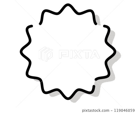 Speech bubble with broken line and dot pattern shadow 1 Speech bubble with broken line and dot pattern shadow 1 119846859