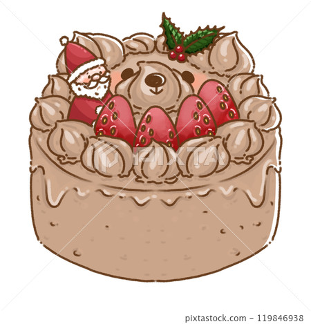 Christmas chocolate whole cake (decorated cake) bear 119846938