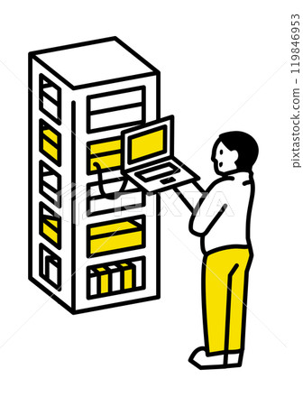 Infrastructure engineer, network engineer illustration 119846953