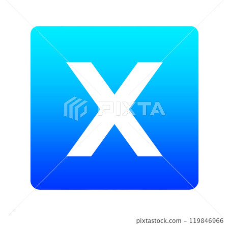 藍色漸層 X 圖標 藍色漸層 X 圖標 119846966