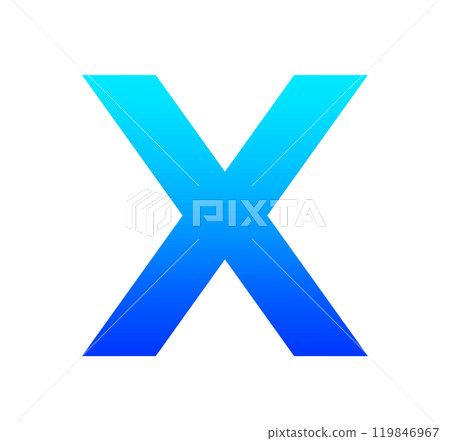 藍色漸層 X 圖標 藍色漸層 X 圖標 119846967