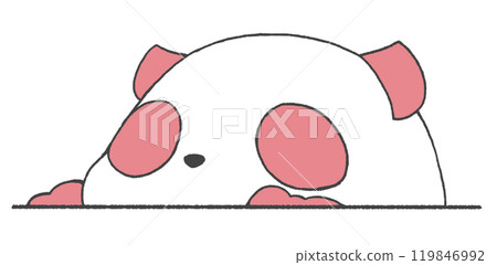 A panda (red) peeking out modestly A panda (red) peeking out modestly 119846992