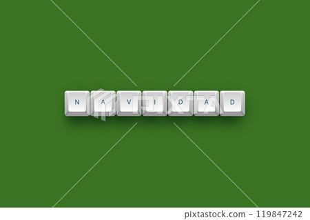 Navidad text on a 3d keyboard button with shadow concept series  119847242