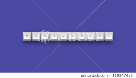 Management text on a 3d keyboard button with shadow concept series 119847456