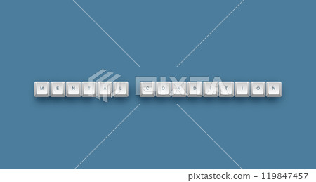 Mental condition text on a 3d keyboard button with shadow concept series  119847457