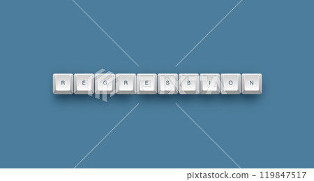 regression text on a 3d keyboard button with shadow concept series  119847517