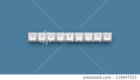 deception text on a 3d keyboard button with shadow concept series  119847523