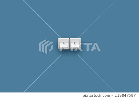 Ai text on a 3d keyboard button with shadow concept series  119847597