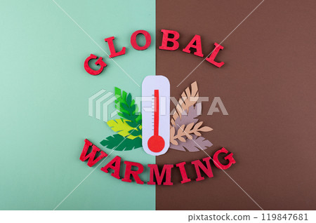 Global warming awareness conceptual illustration 119847681