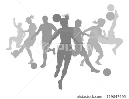 Soccer Football Players Silhouettes 119847693