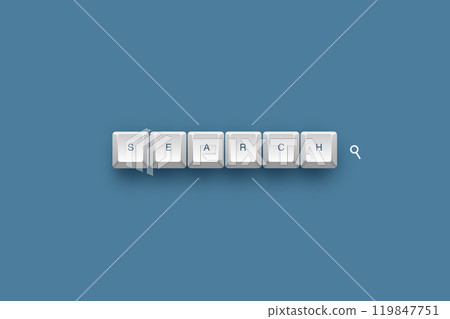 Search text on a 3d keyboard button with shadow concept series  119847751