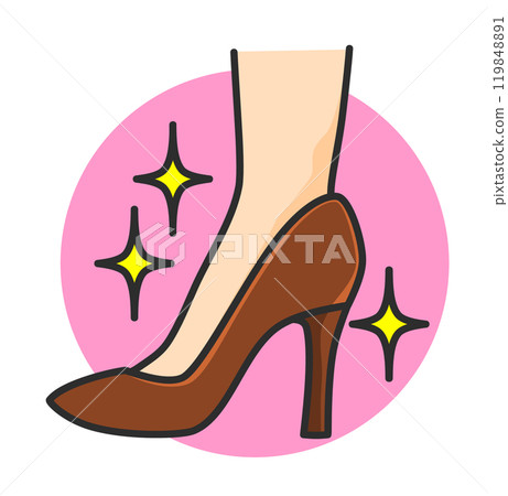 Illustration of a woman's ankle wearing stylish high heels Illustration of a woman's ankle wearing stylish high heels 119848891