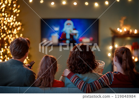 family celebrating Christmas family celebrating Christmas 119848984