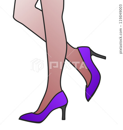 一個美麗性感的女人穿著高跟鞋行走的插圖 119849003