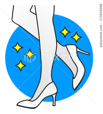 An illustration of a beautiful and sexy woman walking in high heels 119849006