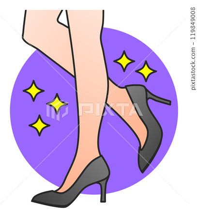 一個美麗性感的女人穿著高跟鞋行走的插圖 119849008