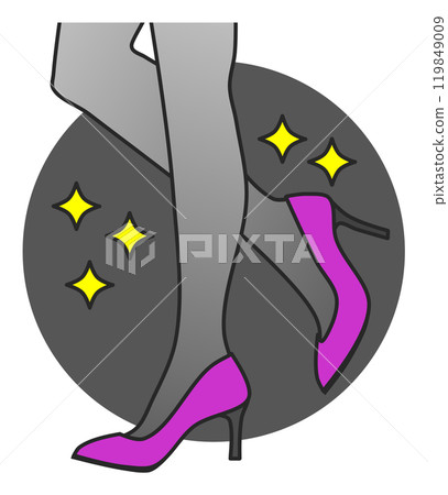 一個美麗性感的女人穿著高跟鞋行走的插圖 119849009