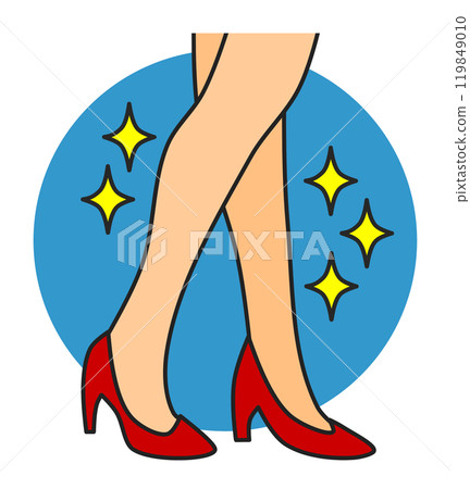 An illustration of a beautiful and sexy woman walking in high heels An illustration of a beautiful and sexy woman walking in high heels 119849010