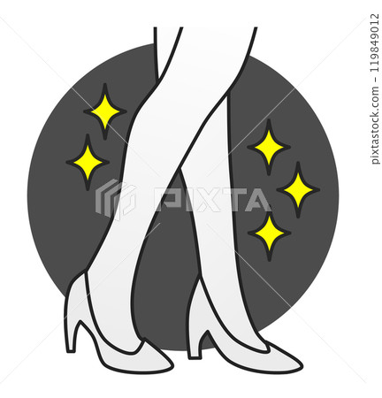 一個美麗性感的女人穿著高跟鞋行走的插圖 一個美麗性感的女人穿著高跟鞋行走的插圖 119849012