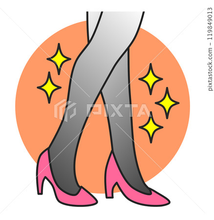 An illustration of a beautiful and sexy woman walking in high heels An illustration of a beautiful and sexy woman walking in high heels 119849013