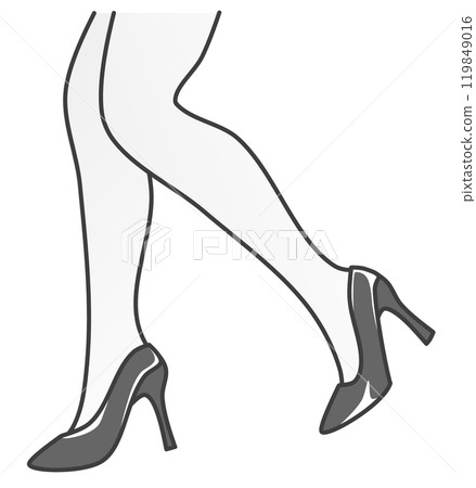 An illustration of a beautiful and sexy woman walking in high heels An illustration of a beautiful and sexy woman walking in high heels 119849016