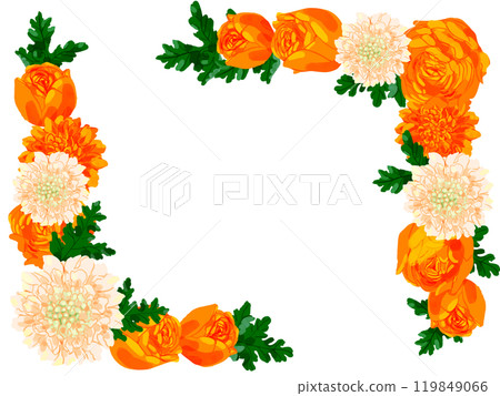 橘色玫瑰框 橘色玫瑰框 119849066