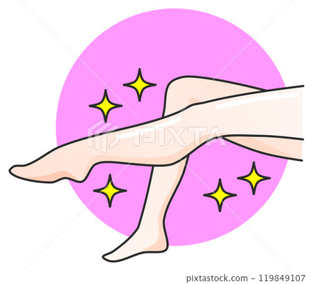 Illustration of healthy and beautiful female legs with beauty treatments and skin care Illustration of healthy and beautiful female legs with beauty treatments and skin care 119849107