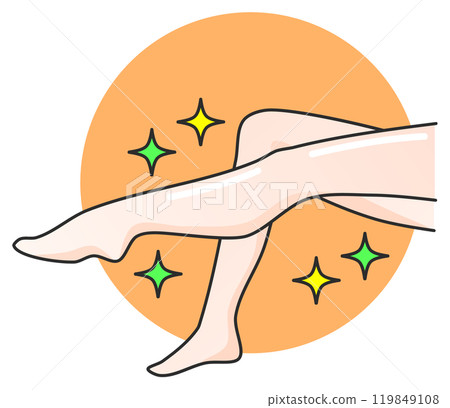 Illustration of healthy and beautiful female legs with beauty treatments and skin care Illustration of healthy and beautiful female legs with beauty treatments and skin care 119849108