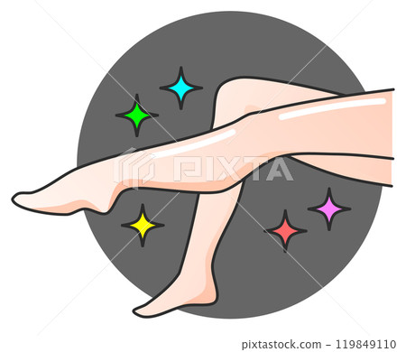 Illustration of healthy and beautiful female legs with beauty treatments and skin care 119849110