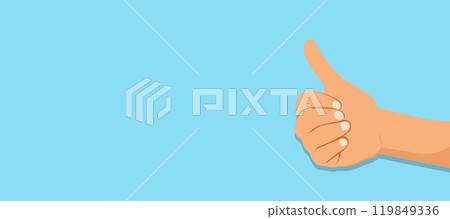 Male Hand Making thumbs up Positivity Concept 119849336