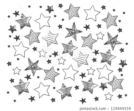Hand Drawn Star Doodles Background Hand Drawn Star Doodles Background 119849339